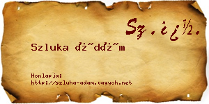 Szluka Ádám névjegykártya